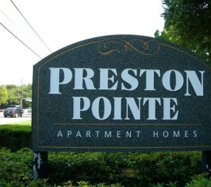 Preston Pointe Apartment Community Sign